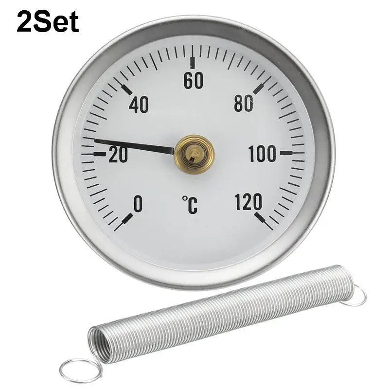 Heating Spring Metal Temperature Temp Gauge Industrial Tool0-120 Qme 2Pcs