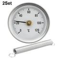 Heating Spring Metal Temperature Temp Gauge Industrial Tool0-120 Qme 2Pcs
