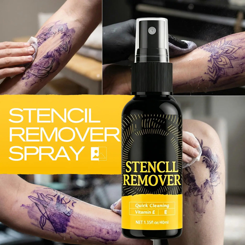 Stencil Removal Spray Portable Safe Lightweight 40ml Ink Cleansing Mist for Men and Women Home Body Art Studio Dormitory Travel Qme
