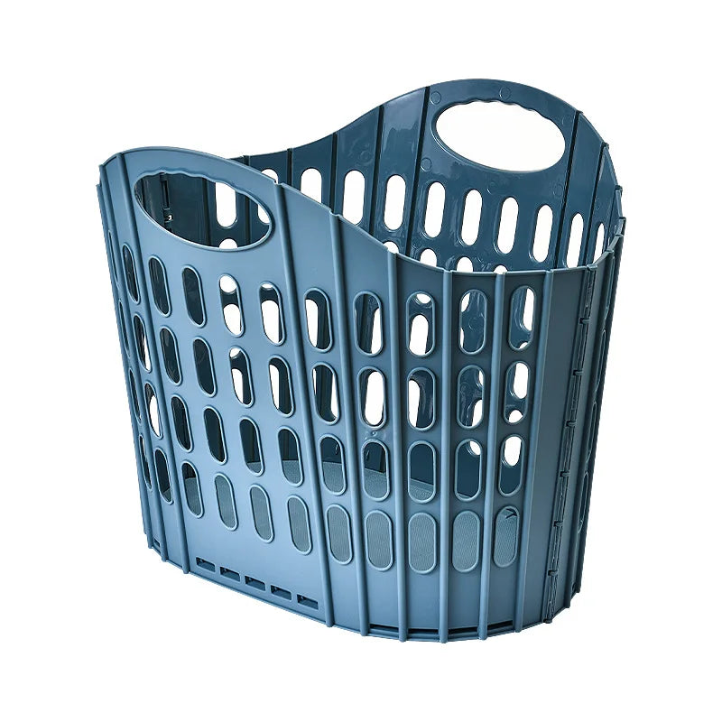 B 1pc Foldable Laundry Hamper, High Capacity & Portable, Durable Fabric, Space Saver, Collapsible Basket, Bathroom Organizer Qme Large blue
