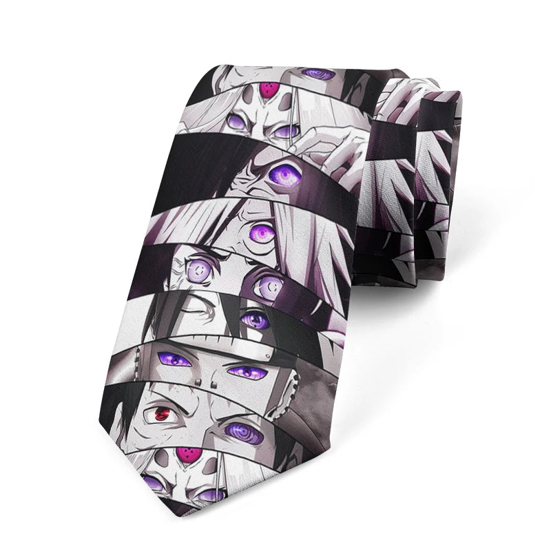 Japanese Cartoon Printing Men's Women's Ties Unique Eye Designcasual Qme style5