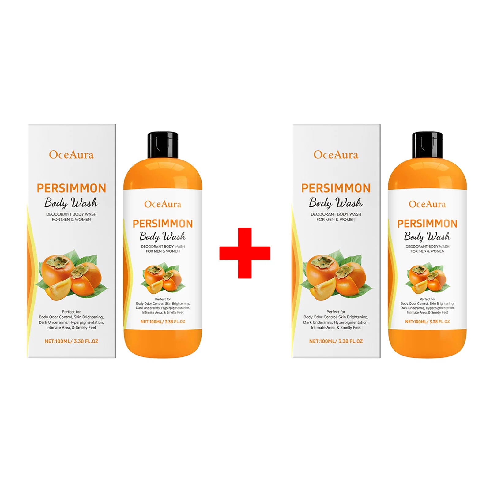 Persimmon Body Wash Man Sweat Odor Removal Gently Clean Dirt Grease Anti Drying Brighten Dark Skin Exfoliating Body Shower Gel Qme 200ml Boxed