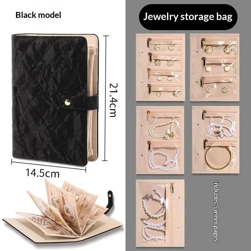 Portable PU Leather Jewelry Storage Book Jewellery Binder, Jewelry Organizer Roll, Small Anti Oxidation Jewelry Storage Bag 1PC Qme N