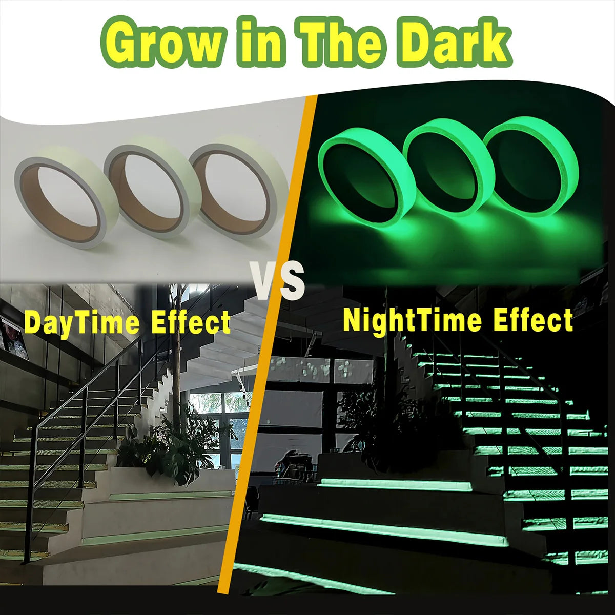 Green Luminous Tape for Stair Exit Warning Fluorescent Ground Lighting Stickers for Home And Business Use Qme