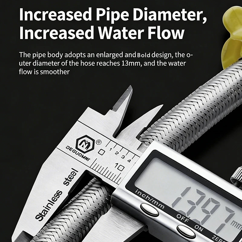 Stainless Steel Braided Tubing High-Pressure Thickened Hot And Cold Water Inlet Pipe Qme