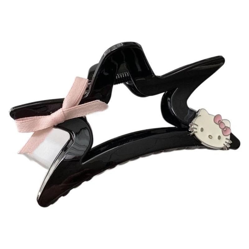 Hello Kitty Cute Cat Hair Clip Student-Style Retro Ponytail Clip Versatile Hair Clips and Accessories Qme