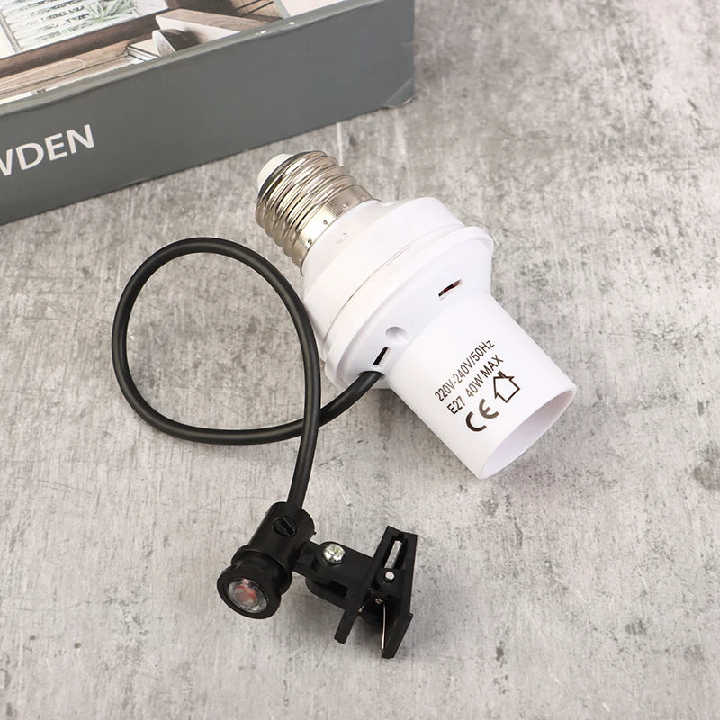E27 LED Light Holders Converter Adjustable Angle 220V-240V Socket Qme