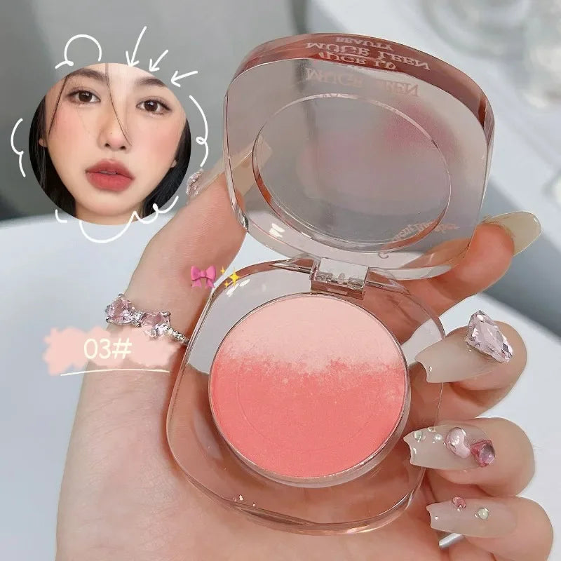 Peach Pink Blusher Matte Purple Cheek Tint Blush Makeup Lasting Brighten Facial Silky Smoothness Rouge Powder Palette Cosmetics Qme A-03 Raspberry color