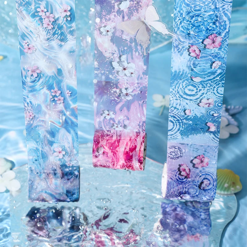 50mm*2m/Roll Sea pattern PET Tape Journaling Supplies Masking Tapes For Sticker Scrapbooking Planner Diary Aesthetic Stationery Qme