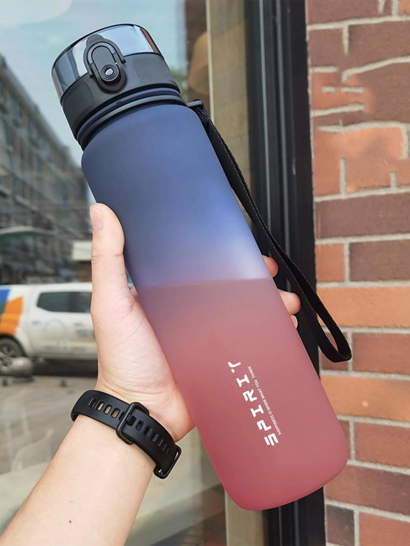 Large Capacity Plastic Gradient Water Cup Outdoor Sports Direct Qme Burgundy 601-700ml