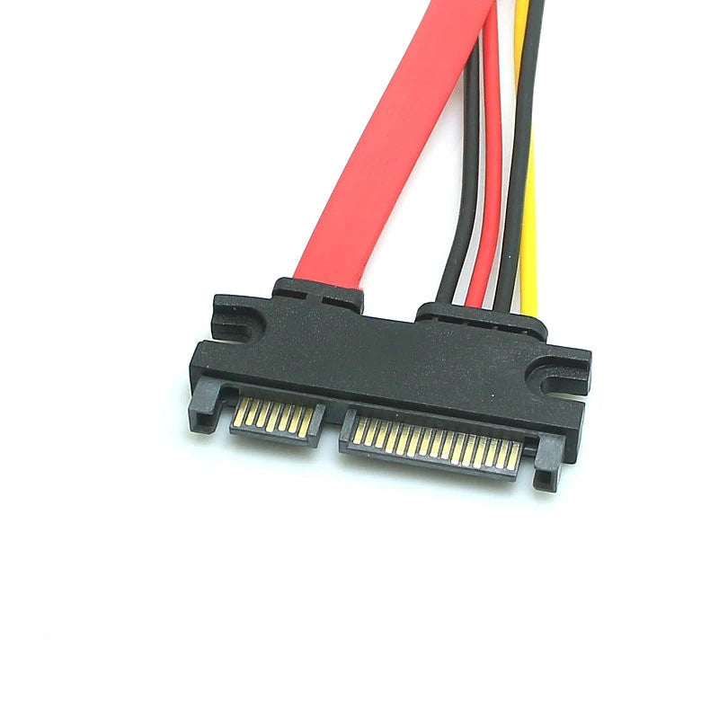 Sata 22 Pin Male Female Extension Cable 7+15 Data Power Combo Hard Qme