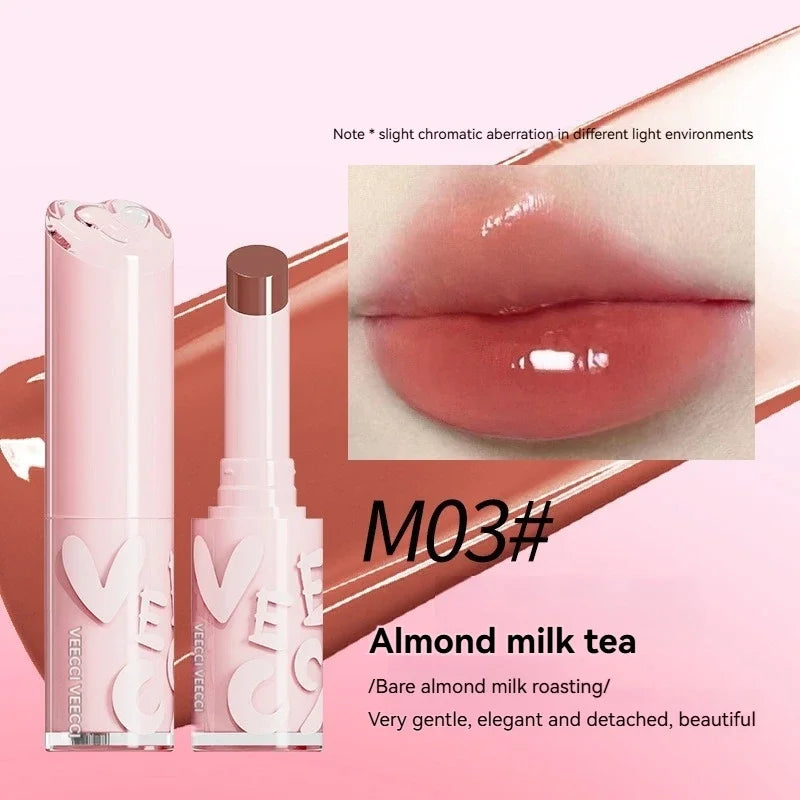 Long lasting Makeup Water Mirror Lip Non Sticky Long Lasting Natural Shine Glaze Moisturizing Essence Solid Lip Honey Qme Almond Milk Tea