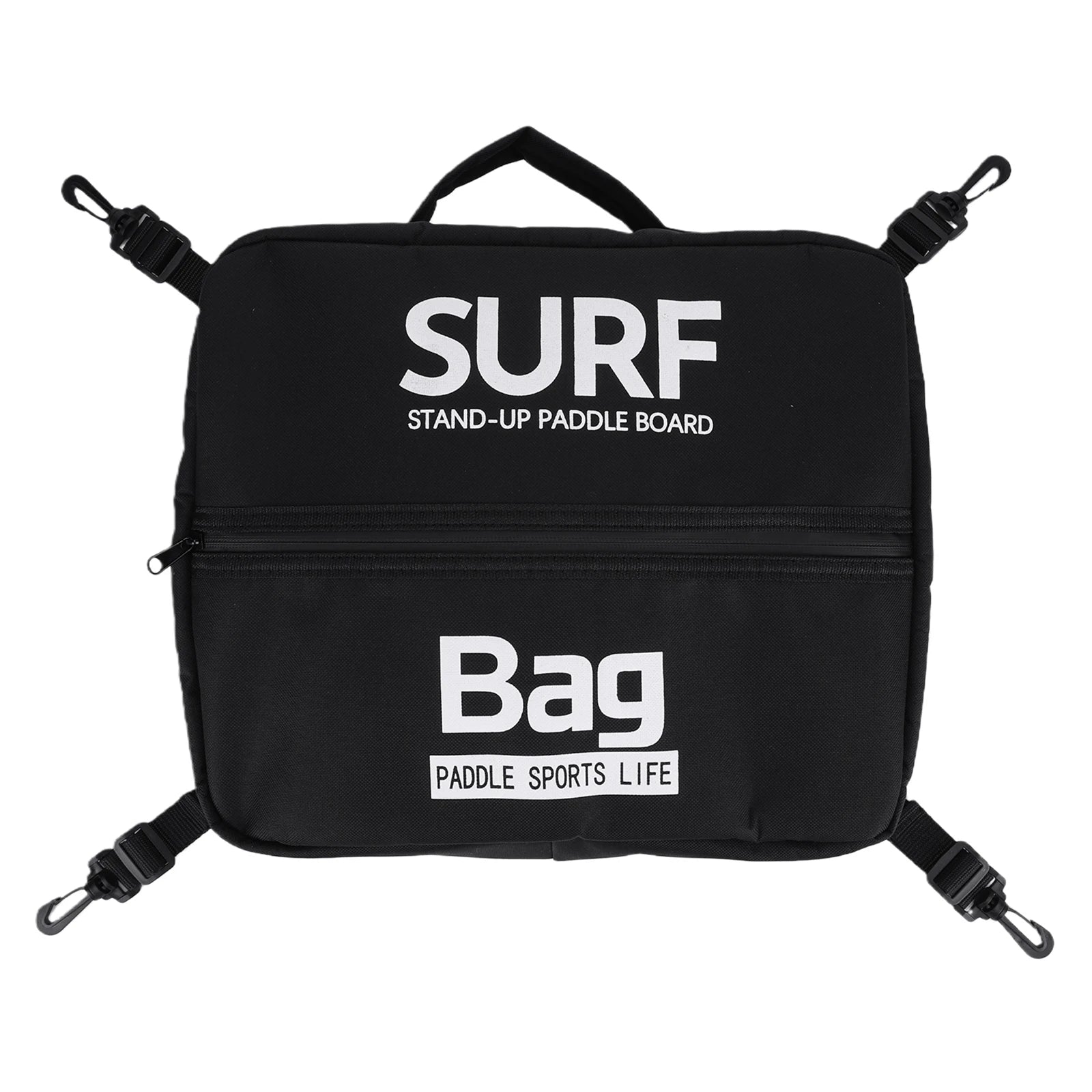 Kayak Paddle Board Deck Bag with Fixing Buckle Stand Up Paddle Board Storage Bags Adjustable Food Storage Pack Surfing Equipment Qme black