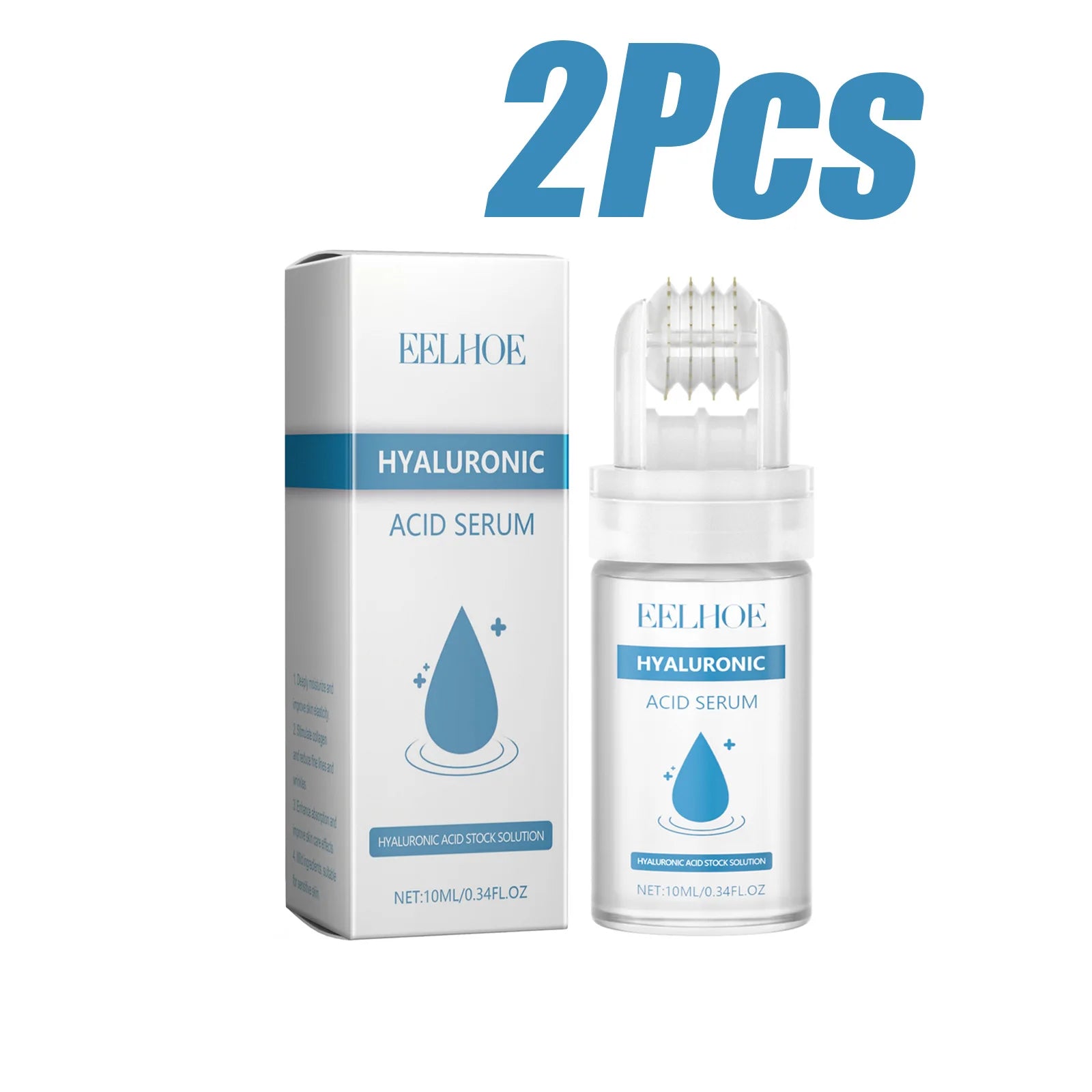 Hyaluronic Acid Serum Micro Roller 0.25mm Micro Needle Essence Hydrating Brightening Smooth Pore Refining Beauty Facial Skin Car Qme 2Pcs