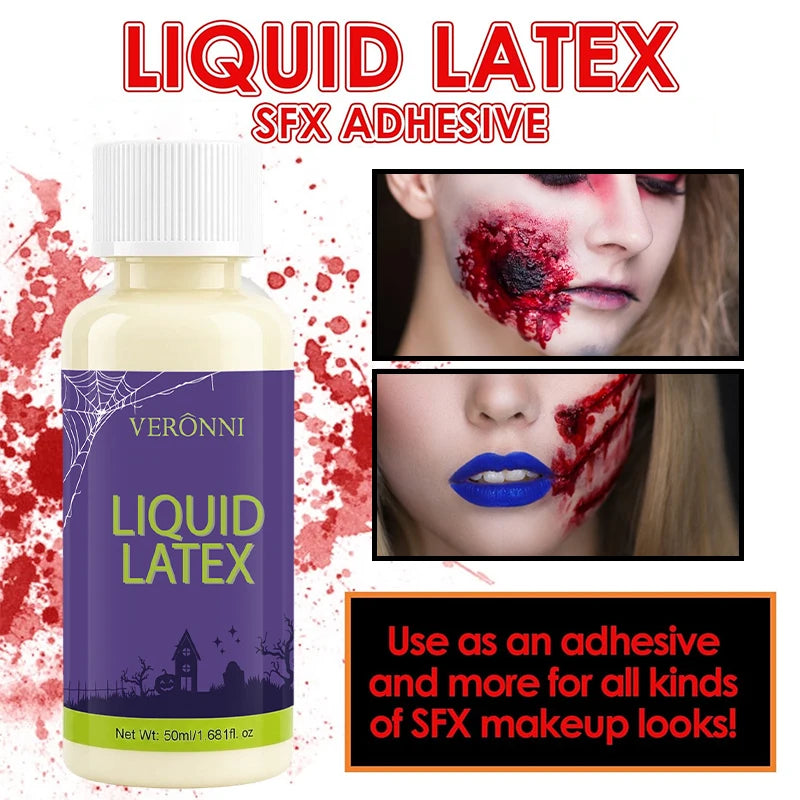 VERONNI Liquid Latex SFX Makeup Adhesive Special Effect Zombie Wound Qme