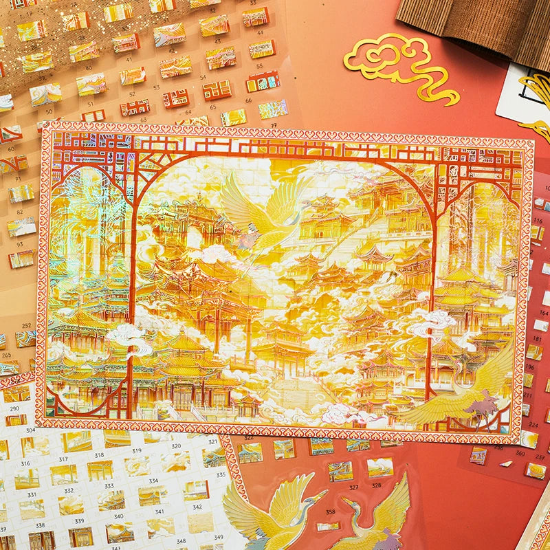 TIANZI 4 Sheets Cute Miniature Painting Room Scene Stickers 3D DIY Diorama for Junk Journal Scrapbooking & Stationery Supplies Qme