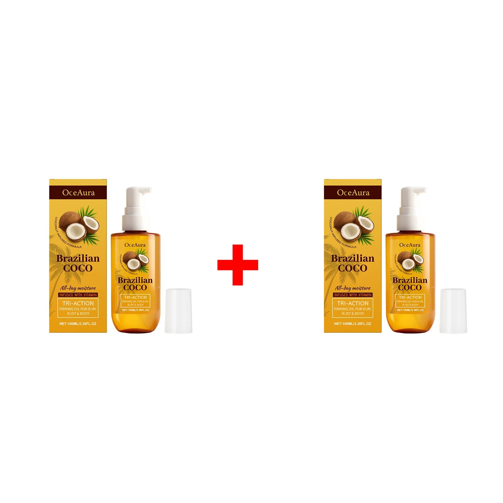 Coconut Essential Oil Brightening Skin Moisturizing Smooth Improve Rough Reduce Fine Lines Firming Lifting Tightening Body Oil Qme 2 x 100ml Boxed