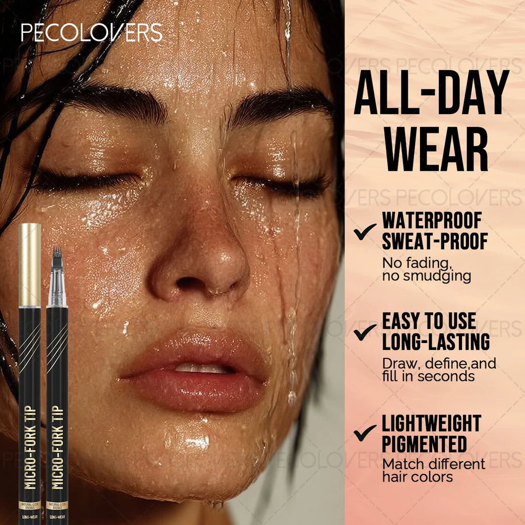 Four Fork Liquid Eyebrow Pencil, Hairy Eyebrows, Waterproof, Filling Eyebrow Gaps, Suitable for Beginners, Eyebrow Cosmetics Qme