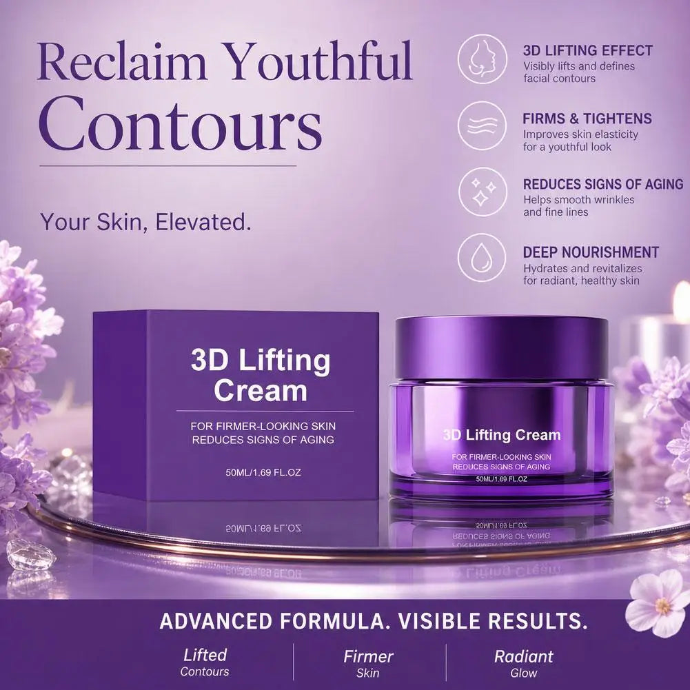 3D Face & Neck Lifting Cream,Skin Deep Hydration Firming Moisturizing Nourishing ,Improve Elasticity,Korean Skincare Face Care Qme