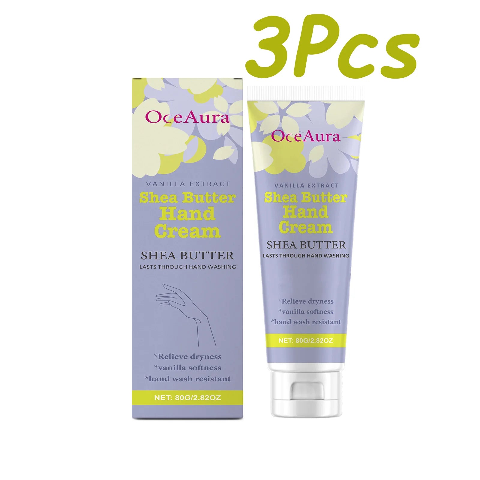 Shea Butter Hand Cream Nourishing Care Deep Hydration Anti Cracking Fast Absorbing Non-Greasy Winter Moisturizing Hand Cream Qme 3Pcs