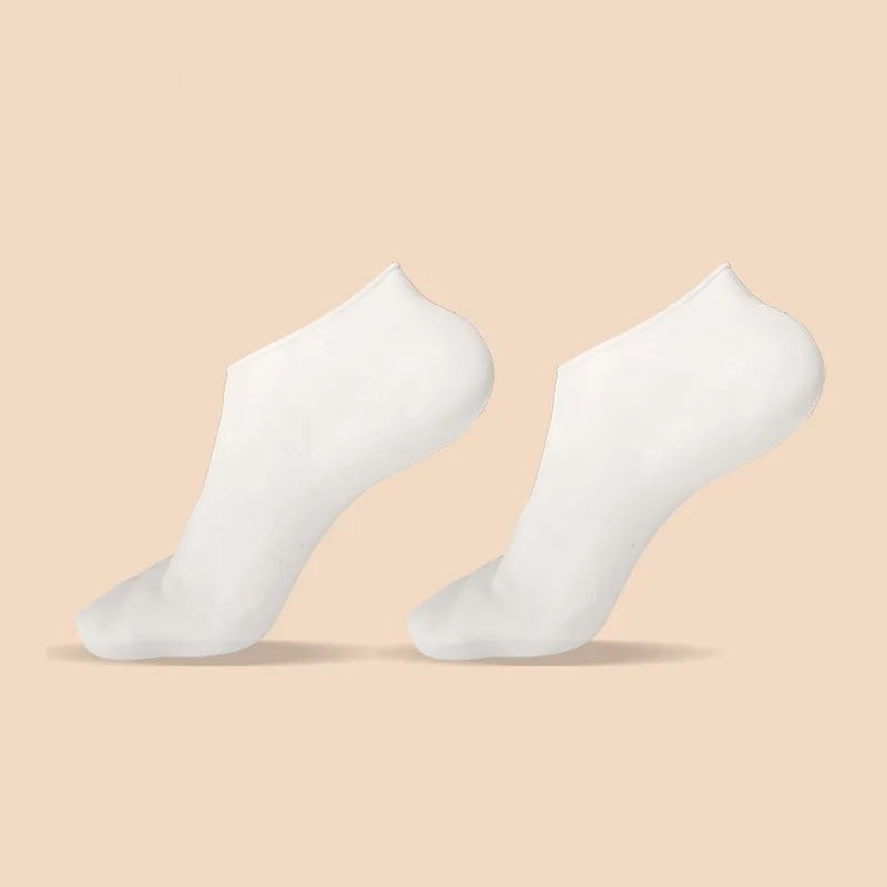 Spa Silicone Moisturizing Gloves Socks Hands Feet Care Prevents Dry Qme A pair White