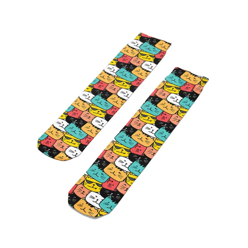 Cute Animal Women's Socks Unisex Crazy Hip-hop Fun Creative Design Qme