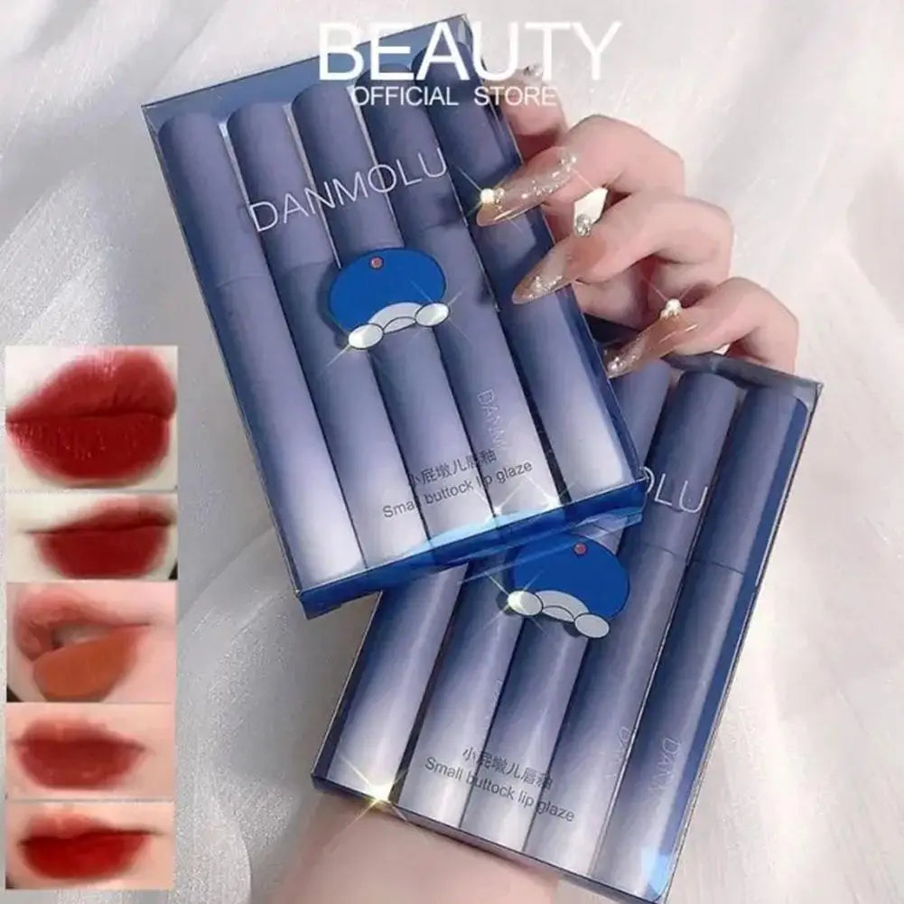 5 Colors Kits Matte Lipstick Long Lasting Waterproof Non-stick Cup Qme