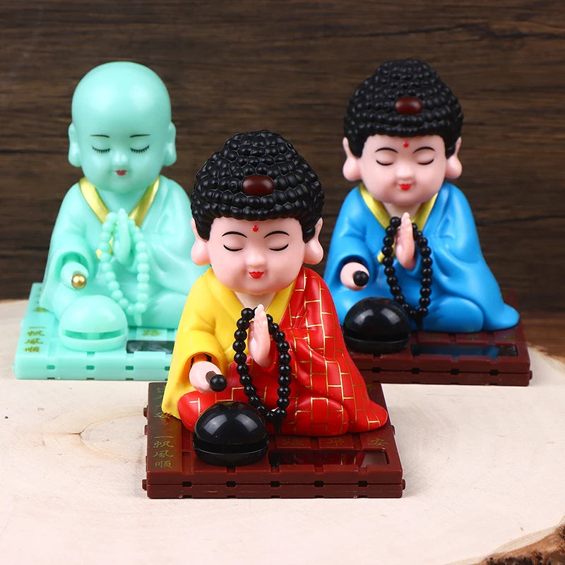 Little Monk Buddha Head Toy Car Ornament For Desk Home Decor Qme