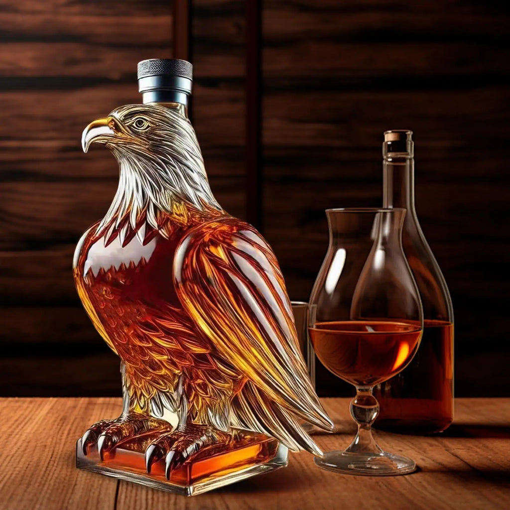 Eagle Whiskey Decanter Glass Animal-Shaped Whiskey Bottles Collectible Novelty Container for Beer Tasting Home Decor Wedding Qme