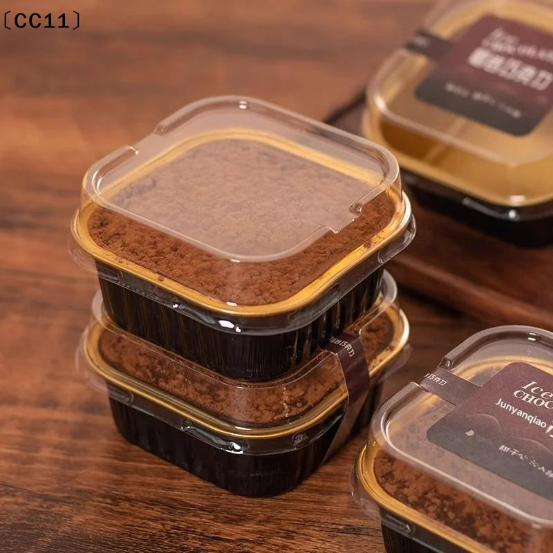 10 20 Food Grade Square Dessert Boxes Clear Lids Perfect Mousse Cake Qme