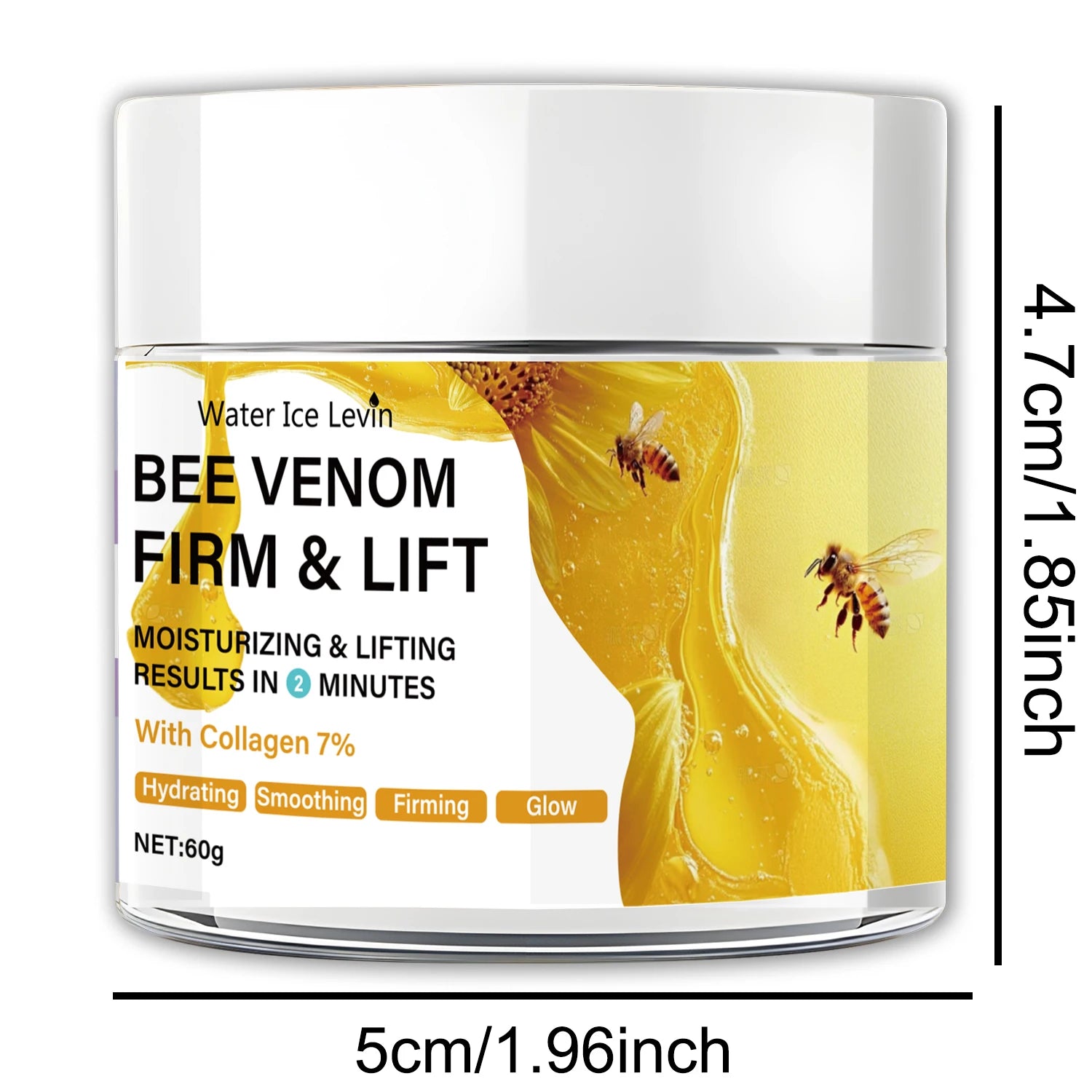 Bee Vemon Instant Face Lifting Cream - 60g | Tightening and Skin Lifting, Smoothing Fine Lines and Wrinkles | All Skin Types Qme