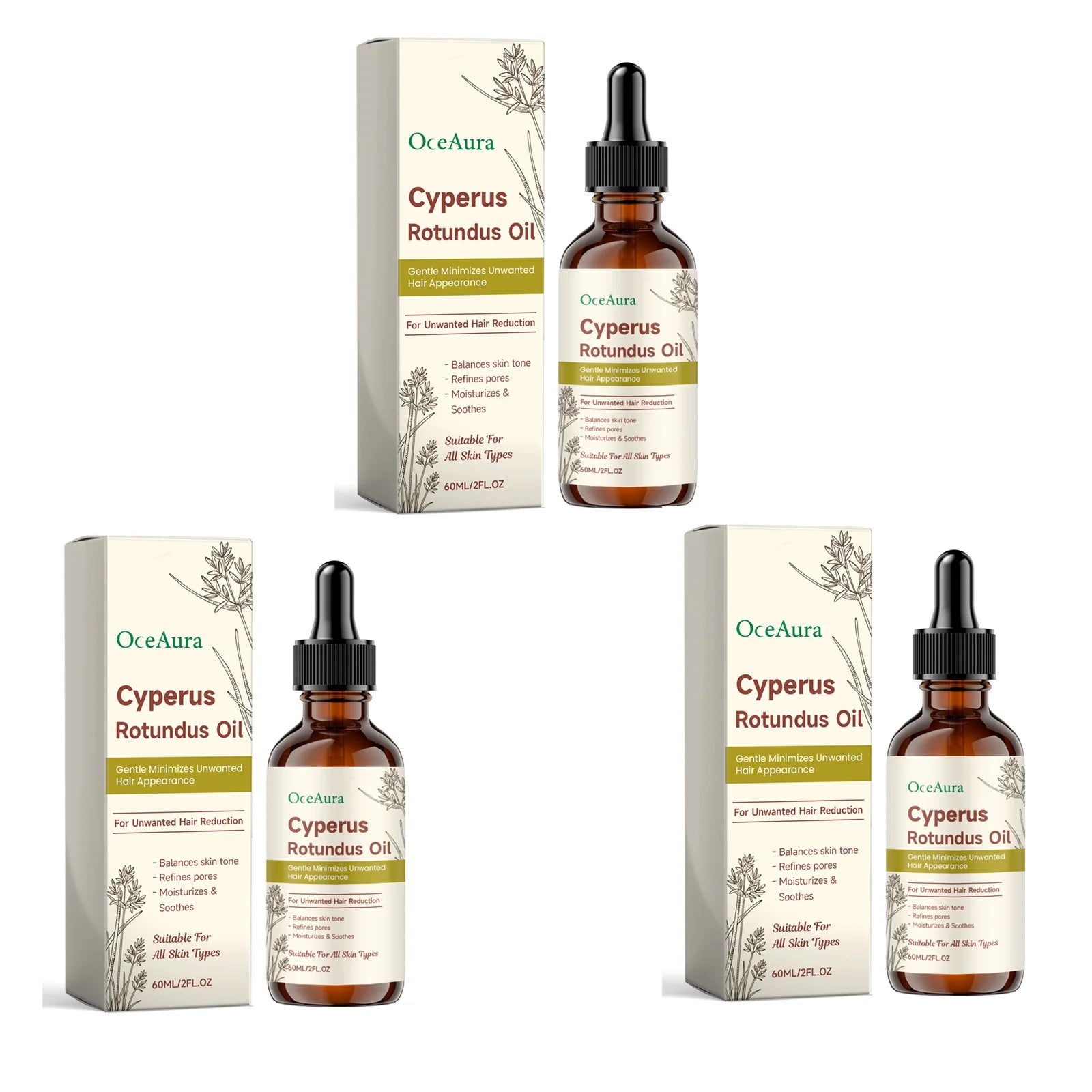 Hair Removal Essential Oil Hair Growth Inhibitor Painless Depilatory Relieve After Hair Removal Discomfort Smoothing Skin Care Qme 3 X 60ml Boxed
