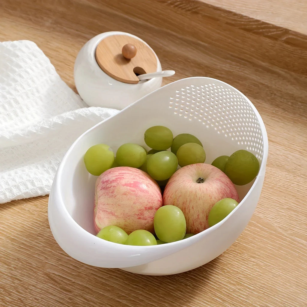 1pc, Rice Washing Drain Basket, Rice Washing Filter Basket, Creative Rice Washing Sieve, Plastic Rice Colander, Qme