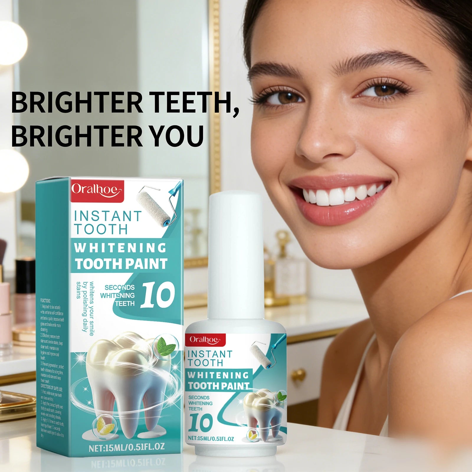 Teeth White Paint Remove Plaque Stain Anti Pigmentation Oral Cleaning Fresh Breath Long-Lasting Brighten Tooth Care Enamel Paint Qme