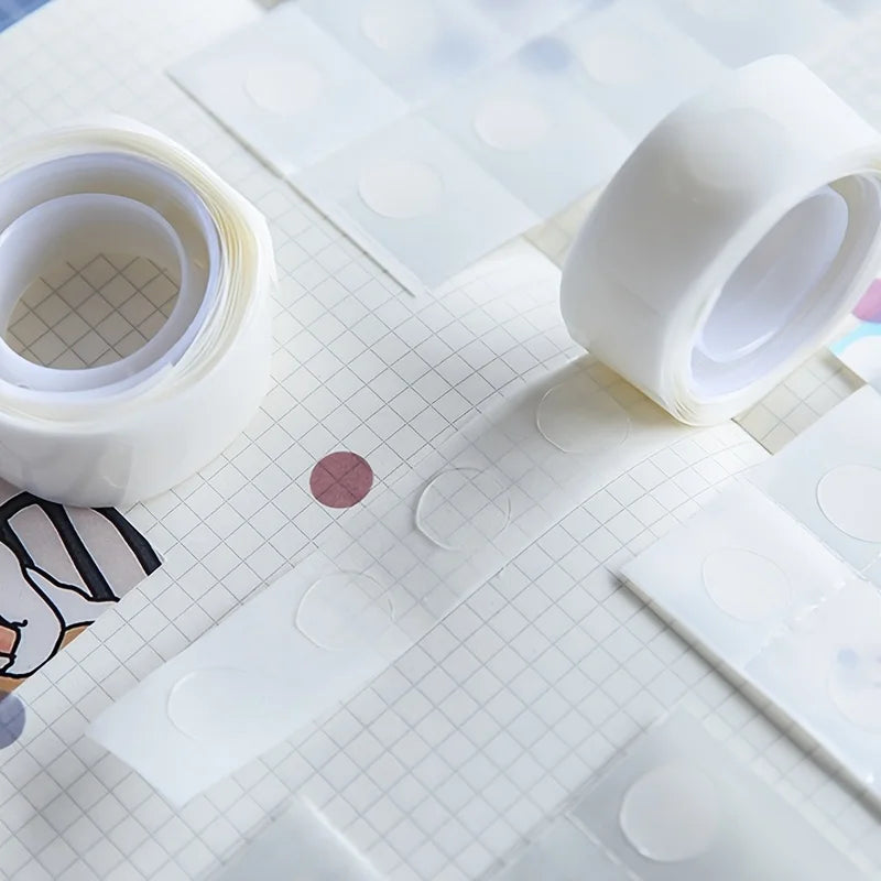 3rolls/set Transparent Dot Double-sided Adhesive Tape (100pcs Round Dot/Roll) Adhesive Tape For Scrapbook Crafts Journal, Qme
