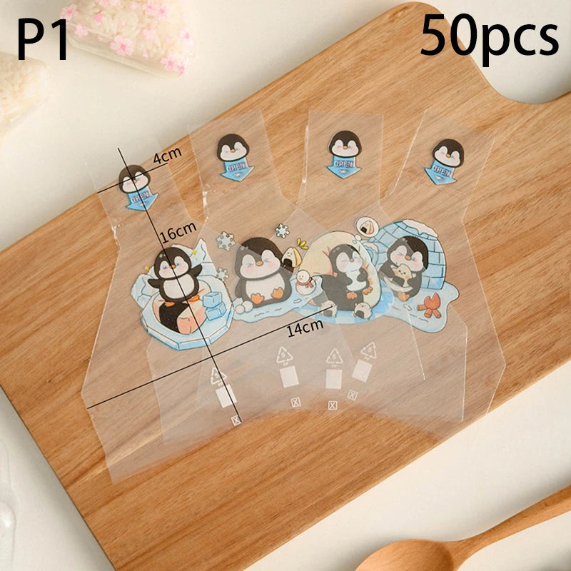 Lovely Cartoon Japenese Triangle Rice Ball Disposable Packaging Bag Qme 1