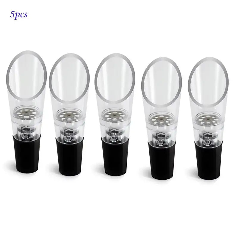 1/2/5/10/12pcsWine Aerator Pourer Decanter Liquor Bottles Stopper Spout Premium Crystal Wine Pourers Bar Assessor Wine Lovers Qme 5pcs
