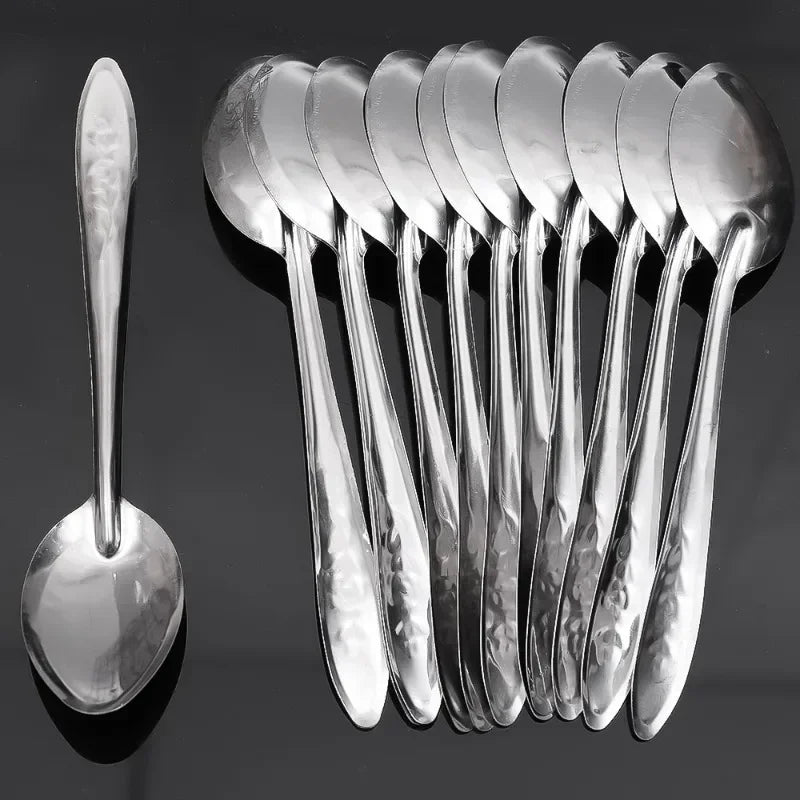 Stainless Steel Spoon Long Handle Soup Spoon Dessert Watermelon Scoops Milk Coffee Teaspoon Kitchen Tableware Utensils Wholesale Qme
