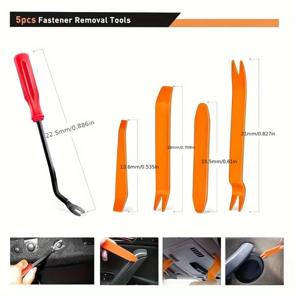 Auto Fastener Clips, Car Body Push Retainer, Pin And Rivet For Bumper/Door, Trim Panel Retainer Fastener Kit Auto Removal Tool Qme