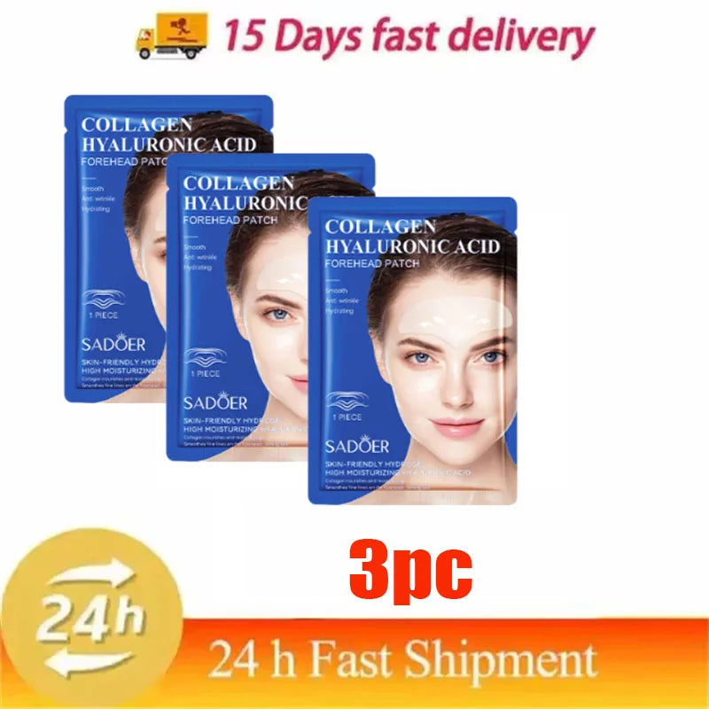 SADOER Hyaluronic Acid Collagen Face Mask For Forehead Eyes Cheek Moisturizing Firming Hydrating Facial Patches Skin Care Qme 3pc