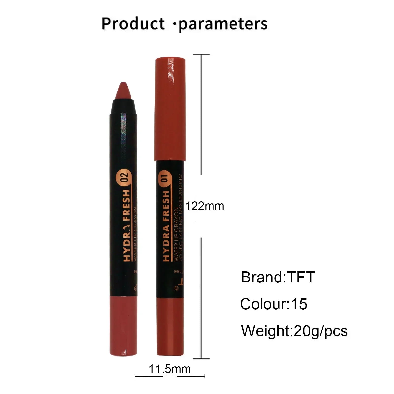 Matte Velvet Lipstick Pencil Waterproof Long Lasting Sexy Red Lip Sticks Non-Stick Cup Makeup Lip Tint Pencil Cosmetics 15Colors Qme