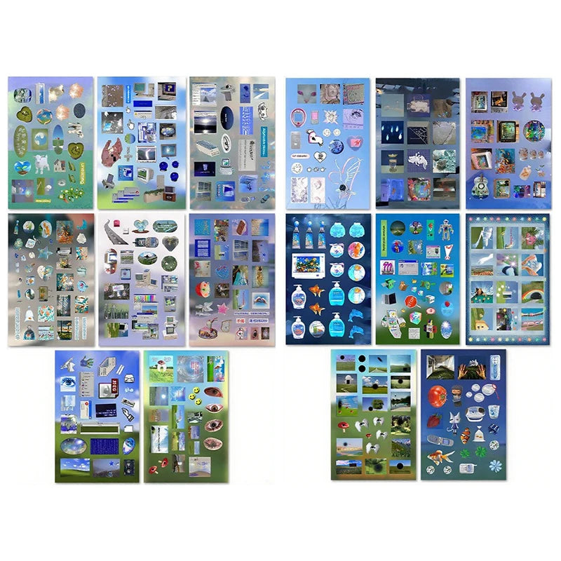 8 16 Sheets Y2k Gen Z Electronic Memories Retro Dreamcore Collages Qme A3