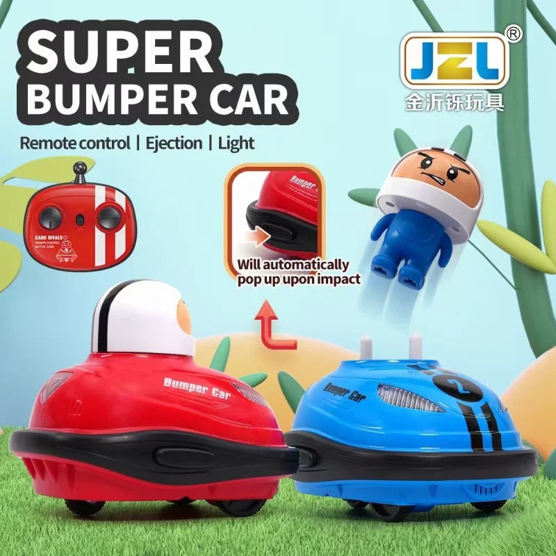 RC Toy 2.4G Super Battle Bumper Car Pop-up Doll Crash Bounce Ejection Light Children's Remote Control Toys Gift for Parenting Qme