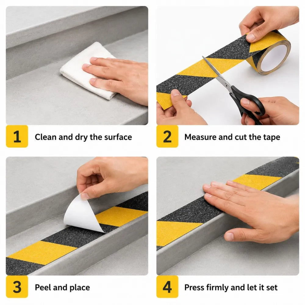 Anti Slip Adhesive Tape Non Skid Traction Strip for Bathroom Bathtub Edge Shower Floor Tile Kitchen Stair Treads Qme