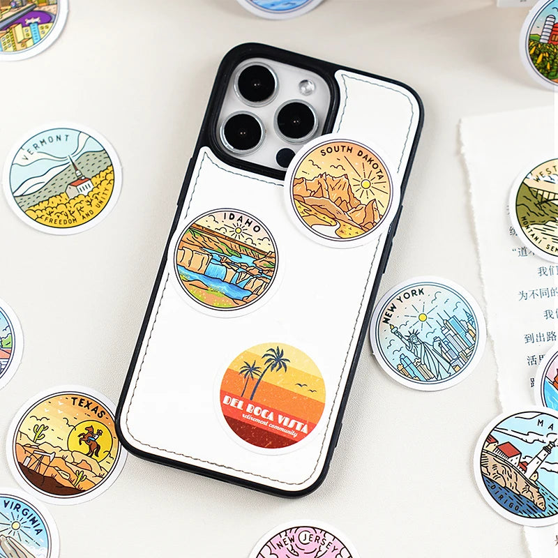 Retro Global Terrain Map Stickers decorating luggage, notebooks, water cups, envelopes and skateboards, junk journal supplies. Qme