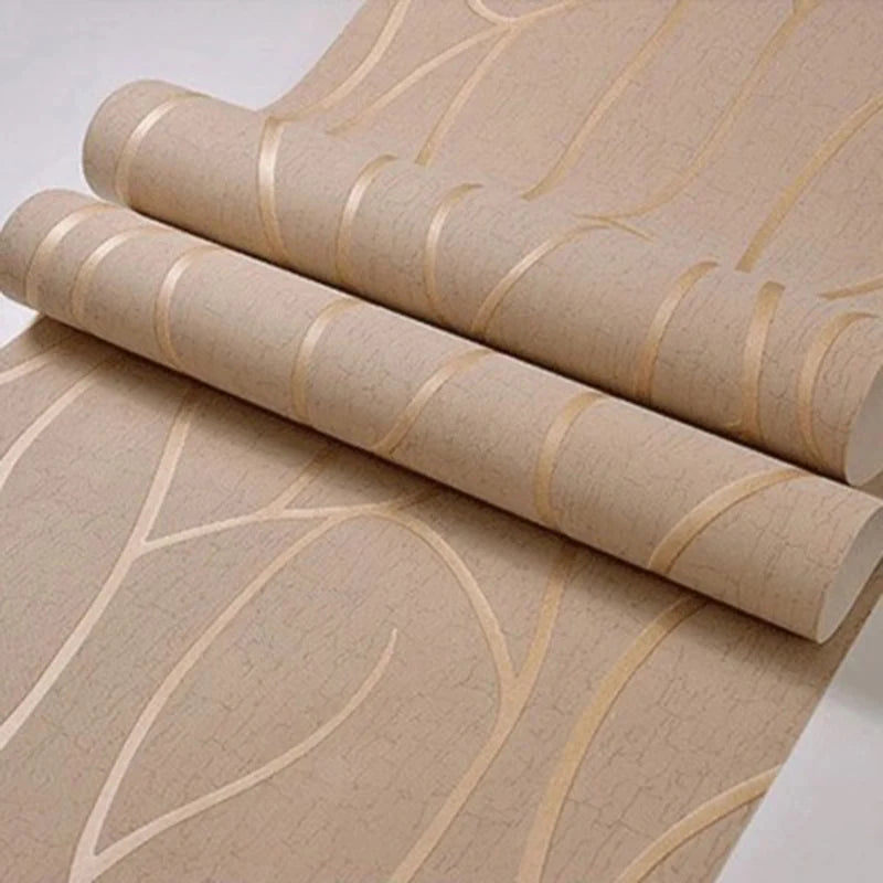 3D Stereoscopic TV Background Wallpaper European Non-woven Fabric Bedroom Living Room Wallpaper Simple Modern Striped Curve Qme