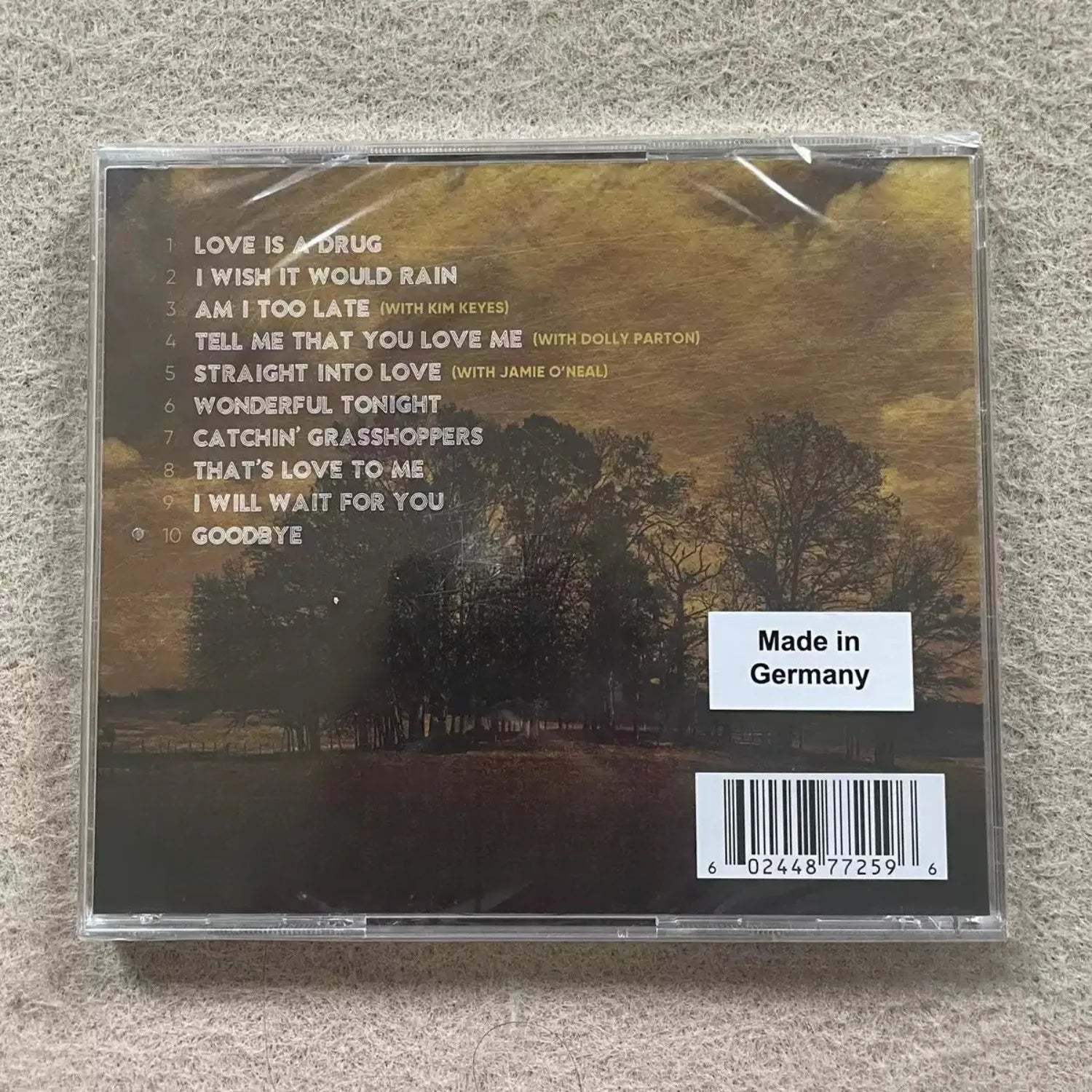 Classic Country Music CD Black-and-White Portrait Gold Foil Text Themed Cover Lyrical Narrative Country Golden Track Collection Qme