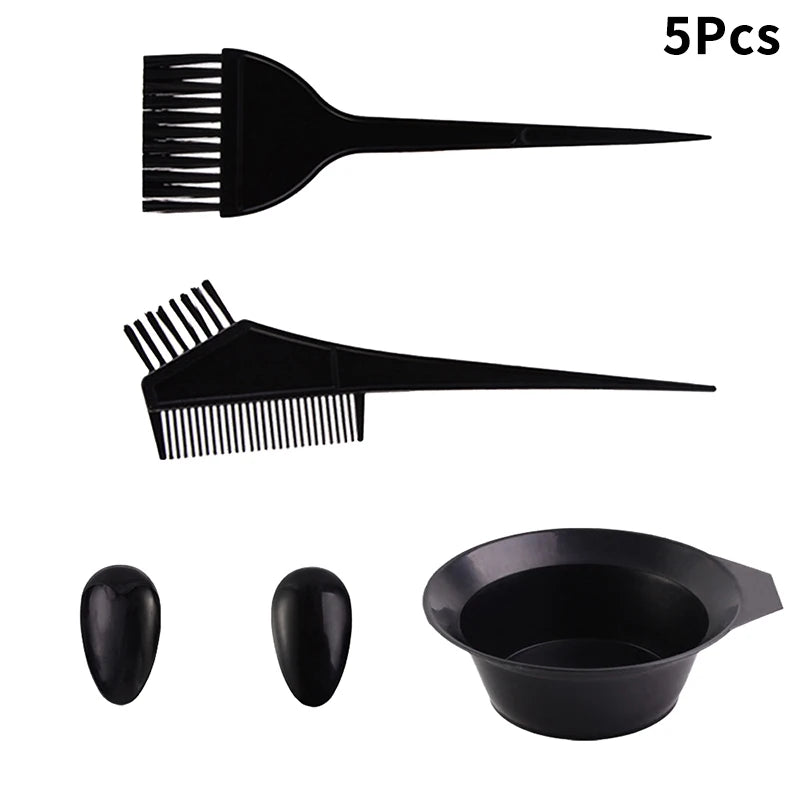 5 7 Hair Coloring Kits Home Salon Dyeing Comb Bowl Brush Cream Earcap Qme 5Pcs