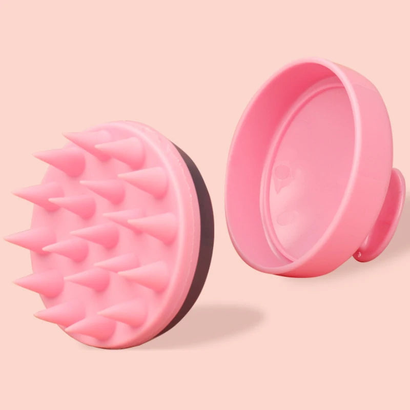 1pc Silicone Scalp Massage Comb Handheld Round Soft Shampoo Brush Portable Hair Clean Tool Hair Care Women Beauty Bathroom Combs Qme
