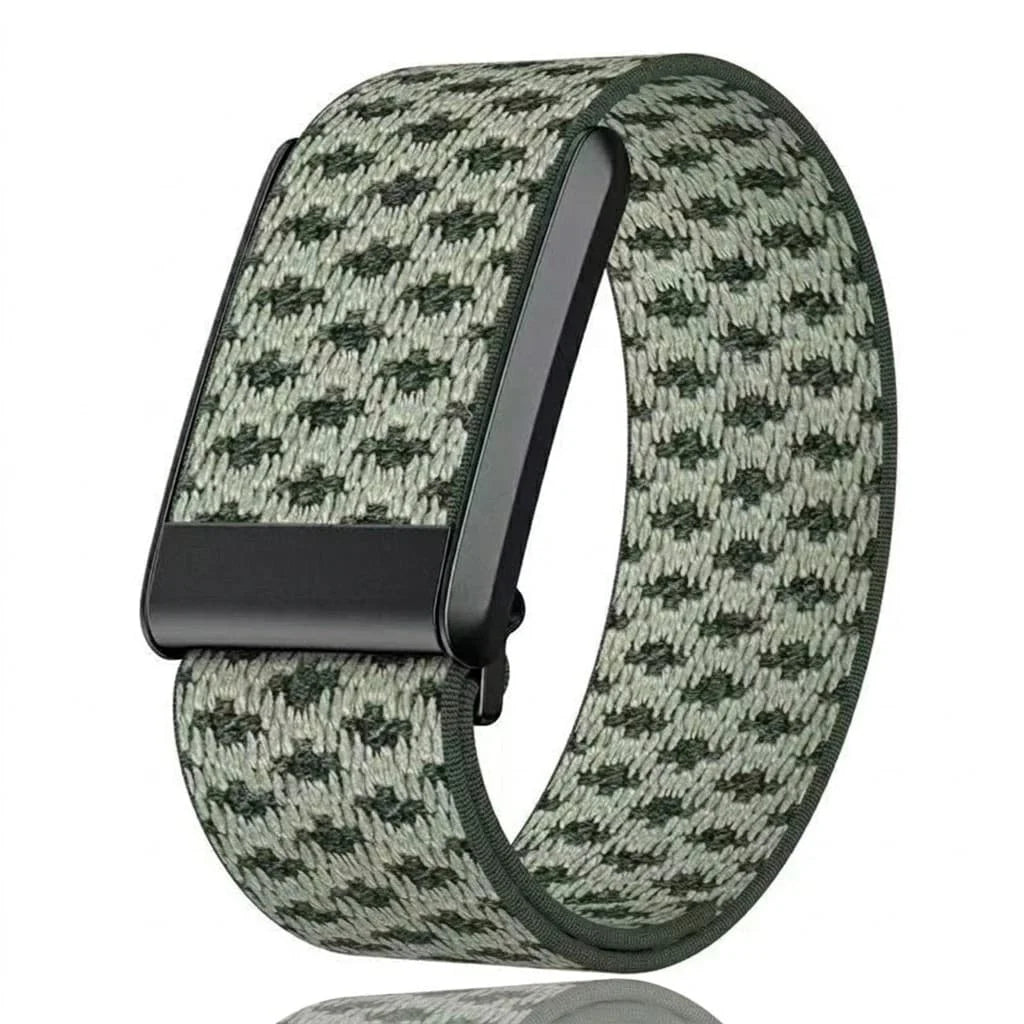 Suitable for Whoop 5.0/5.0MG Casual Nylon Sports Wristband Strap Cashmere Wool Elastic Replacement Wristband With Metal Frame Qme Olive-5.0
